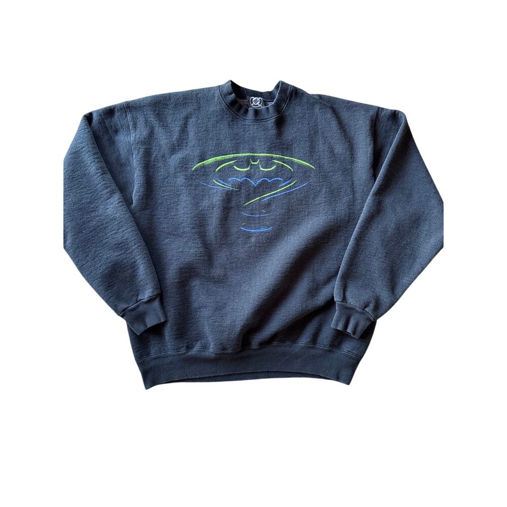 Vtg 90’s Batman Forever Movie Promo DC Comics USA Made Faded Black XL Crewneck